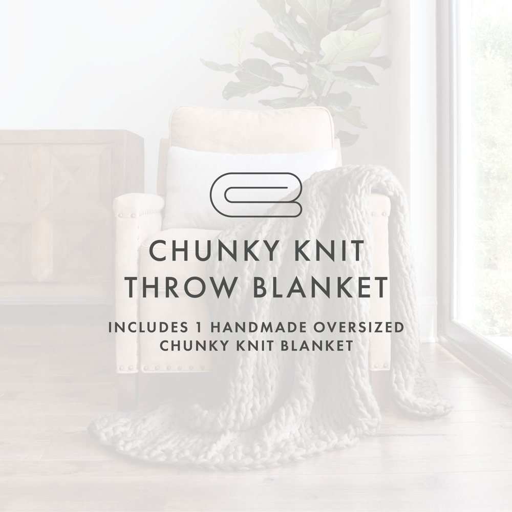 Throw Blanket Chunky Hand-Knit Oversized