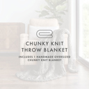 Gray Chunky Knit Throw Blanket Chunky Hand-Knit Oversized