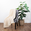 Ivory Chunky Knit Throw Blanket Chunky Hand-Knit Oversized