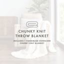 Ivory Chunky Knit Throw Blanket Chunky Hand-Knit Oversized