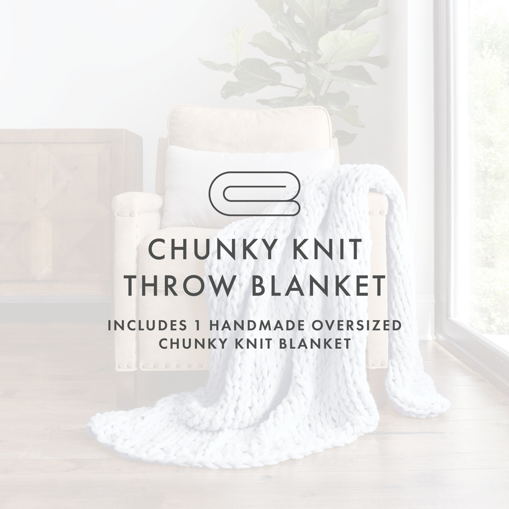 Throw Blanket Chunky Hand-Knit Oversized