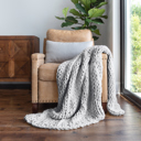 Light Gray Chunky Knit Throw Blanket Chunky Hand-Knit Oversized