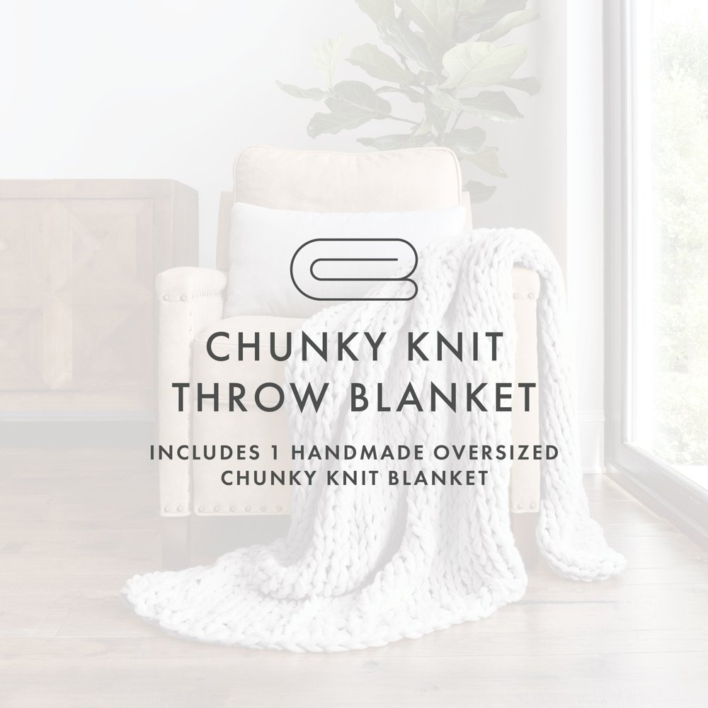 Throw Blanket Chunky Hand-Knit Oversized