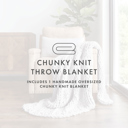 Light Gray Chunky Knit Throw Blanket Chunky Hand-Knit Oversized