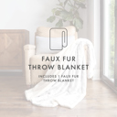  Throw Blanket Faux Fur Light Gray Tie Dye