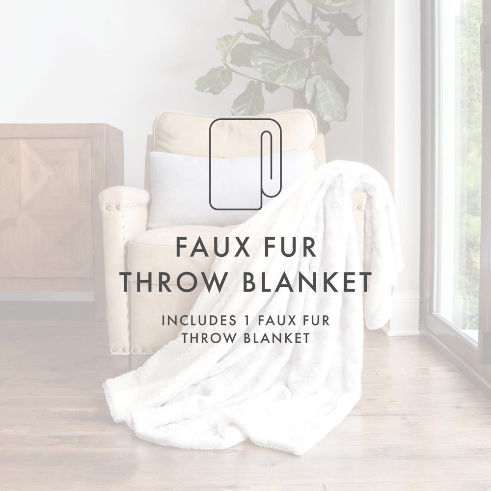 Throw Blanket Faux Fur Light Gray Tie Dye