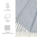  Throw Blanket Herringbone with Fringed Edges