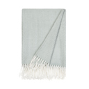 Eucalyptus Throw Blanket Herringbone with Fringed Edges