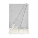 Gray Throw Blanket Herringbone with Fringed Edges