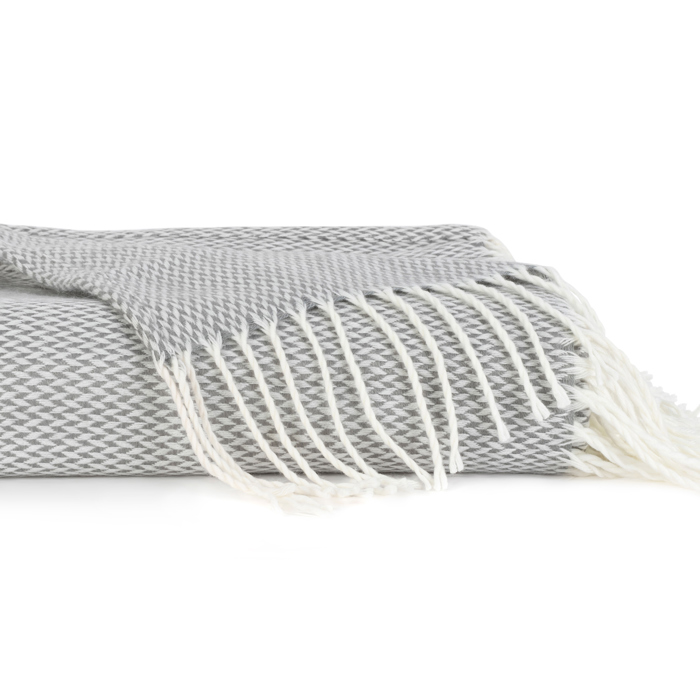 Throw Blanket Herringbone with Fringed Edges