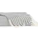 Gray Throw Blanket Herringbone with Fringed Edges