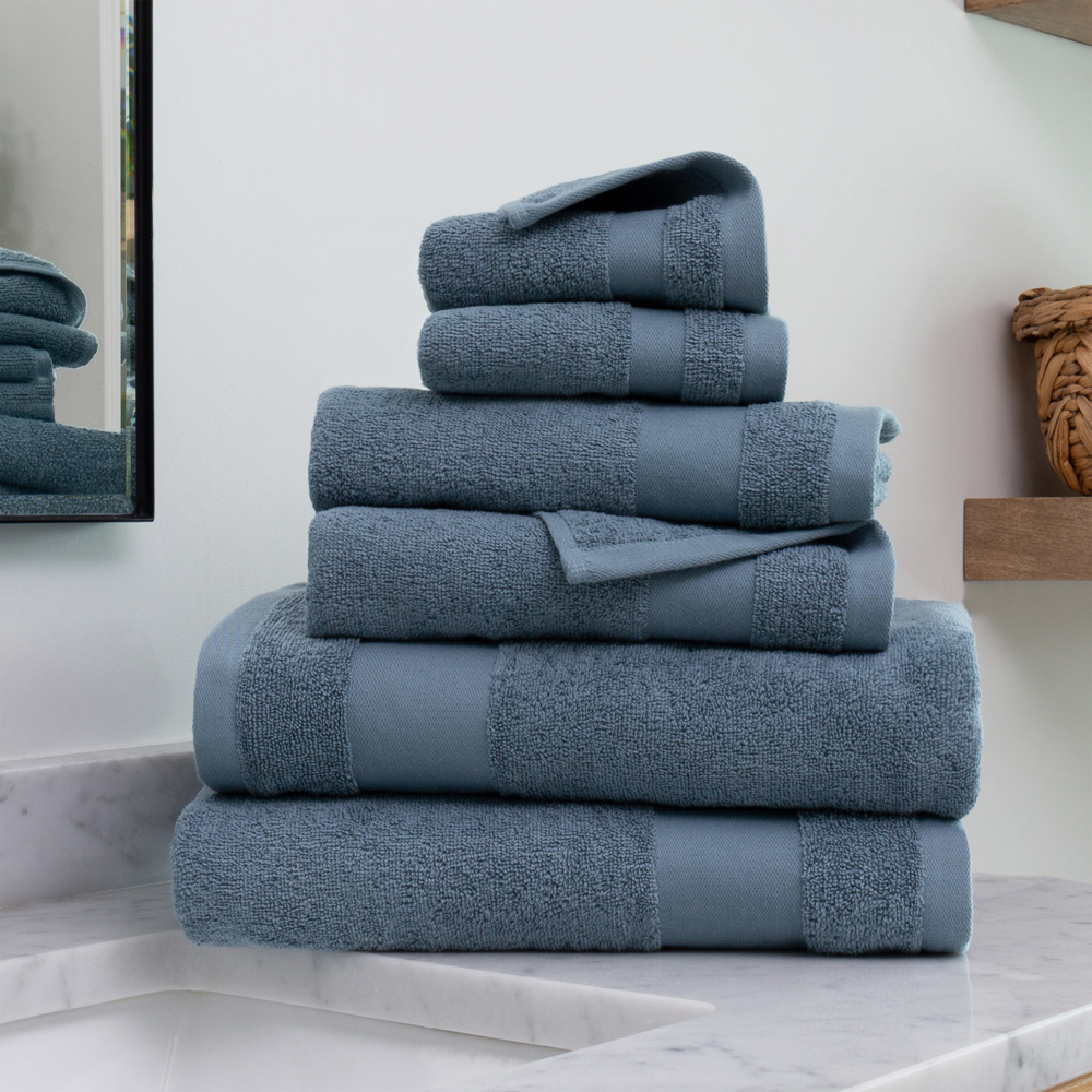 Hotel-Quality 6 Piece Bath Towel Set - 100% Ring Spun Cotton, Ultra Plush, Absorbent