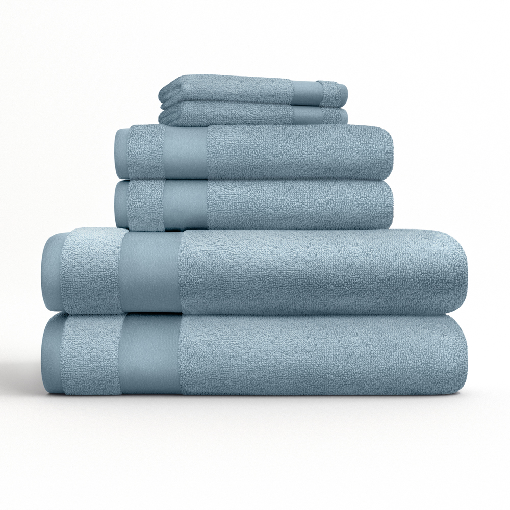 Hotel-Quality 6 Piece Bath Towel Set - 100% Ring Spun Cotton, Ultra Plush, Absorbent