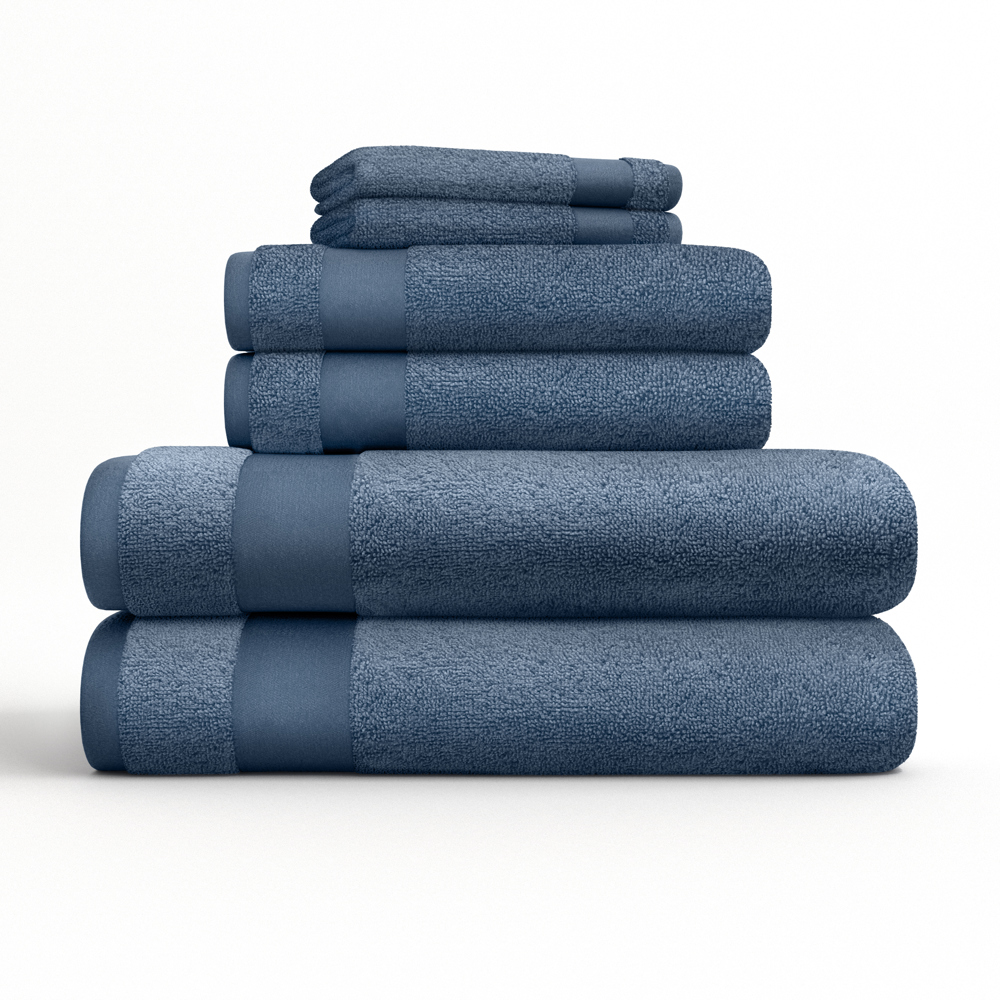 Hotel-Quality 6 Piece Bath Towel Set - 100% Ring Spun Cotton, Ultra Plush, Absorbent