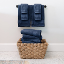 Navy 6-piece Hotel-Quality 6 Piece Bath Towel Set - 100% Ring Spun Cotton, Ultra Plush, Absorbent