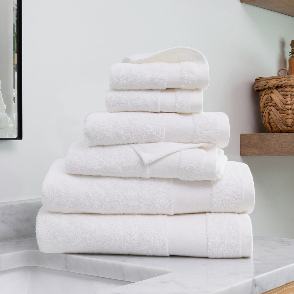 Hotel-Quality 6 Piece Bath Towel Set - 100% Ring Spun Cotton, Ultra Plush, Absorbent