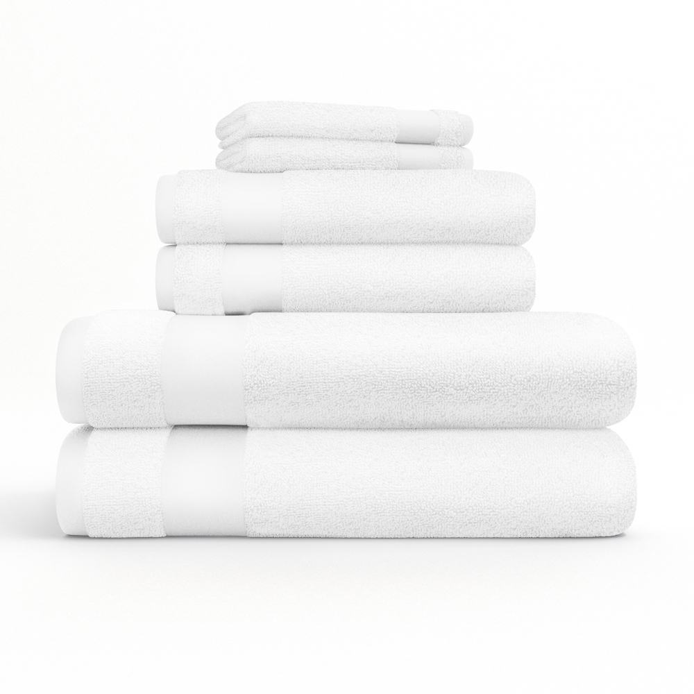 Hotel-Quality 6 Piece Bath Towel Set - 100% Ring Spun Cotton, Ultra Plush, Absorbent