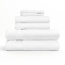 White 6-piece Hotel-Quality 6 Piece Bath Towel Set - 100% Ring Spun Cotton, Ultra Plush, Absorbent