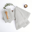 Light Gray 4-piece Hotel-Quality Bath, Hand and Wash Towel Sets - 100% Ring Spun Cotton, Ultra Plush, Absorbent