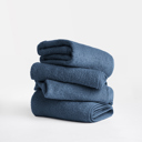 Navy 4-piece Hotel-Quality Bath, Hand and Wash Towel Sets - 100% Ring Spun Cotton, Ultra Plush, Absorbent