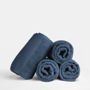 Navy 4-piece Hotel-Quality Bath, Hand and Wash Towel Sets - 100% Ring Spun Cotton, Ultra Plush, Absorbent