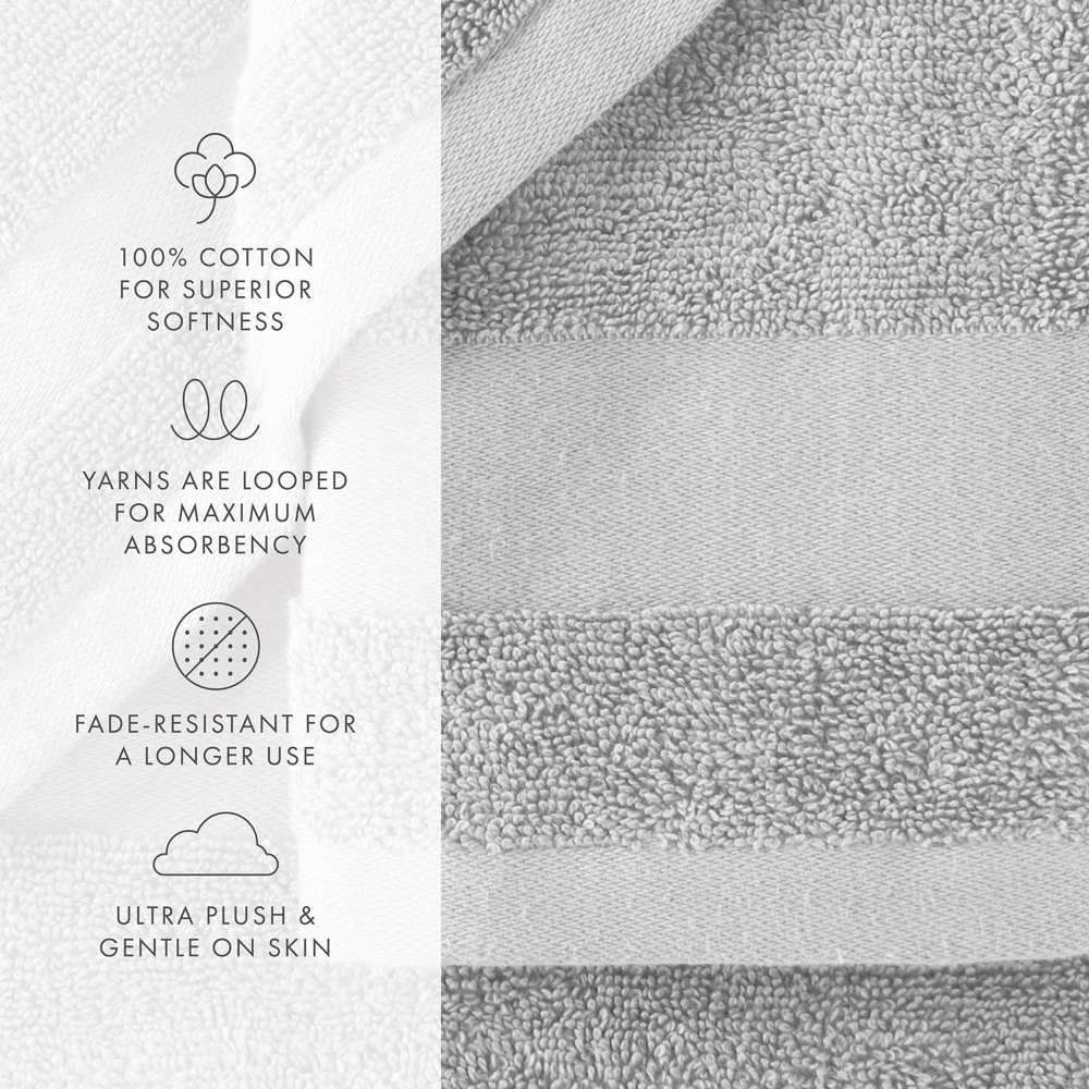 Hotel-Quality Bath, Hand and Wash Towel Sets - 100% Ring Spun Cotton, Ultra Plush, Absorbent