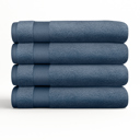 Navy 4-piece Hotel-Quality Bath, Hand and Wash Towel Sets - 100% Ring Spun Cotton, Ultra Plush, Absorbent