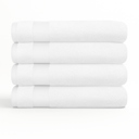 White 4-piece Hotel-Quality Bath, Hand and Wash Towel Sets - 100% Ring Spun Cotton, Ultra Plush, Absorbent