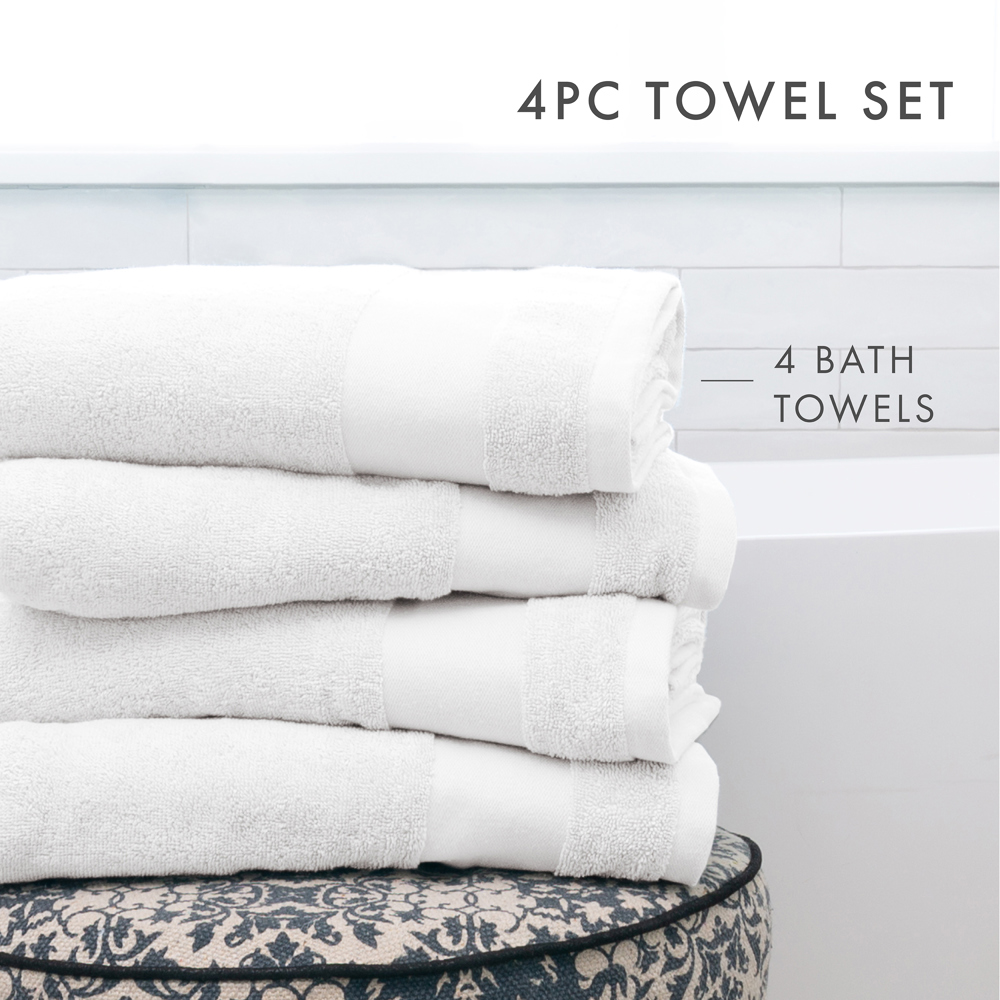 Hotel-Quality Bath, Hand and Wash Towel Sets - 100% Ring Spun Cotton, Ultra Plush, Absorbent