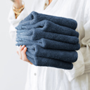 Navy 6-piece Hotel-Quality Bath, Hand and Wash Towel Sets - 100% Ring Spun Cotton, Ultra Plush, Absorbent