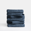 Navy 6-piece Hotel-Quality Bath, Hand and Wash Towel Sets - 100% Ring Spun Cotton, Ultra Plush, Absorbent