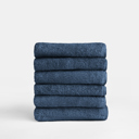 Navy 6-piece Hotel-Quality Bath, Hand and Wash Towel Sets - 100% Ring Spun Cotton, Ultra Plush, Absorbent