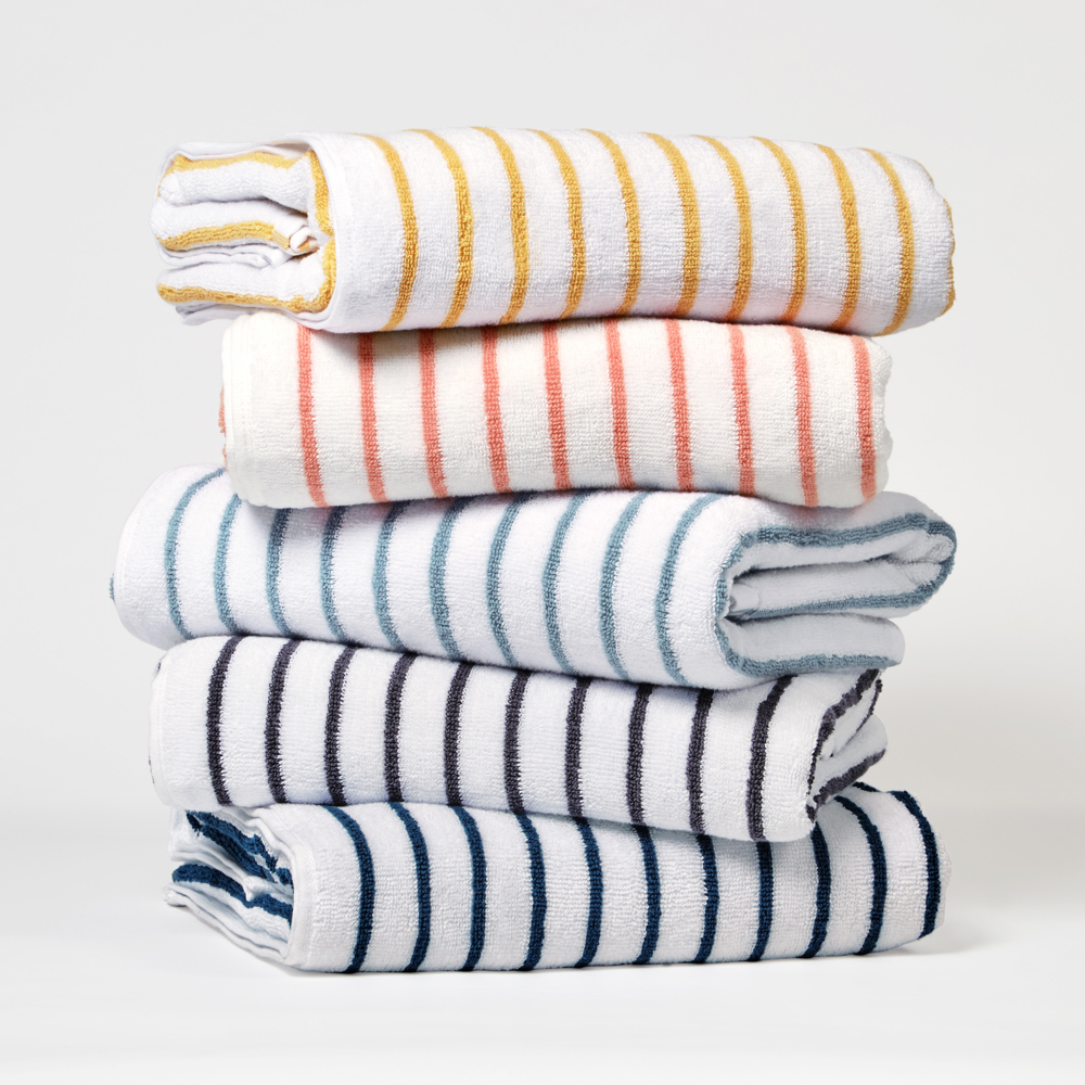 Cabana Stripe Beach Pool Towels - 100% Ring Spun Cotton, Ultra Soft, Plush and highly Absorbent, 30 x 70