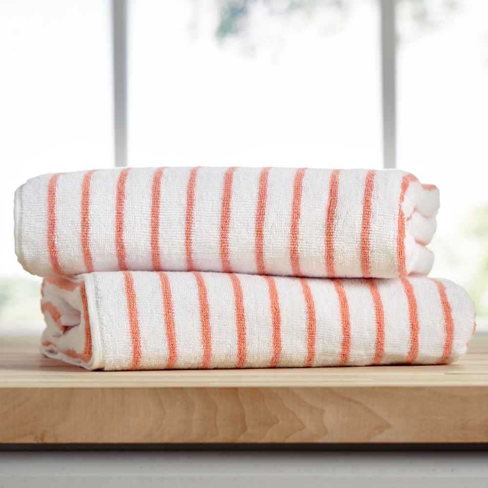 Cabana Stripe Beach Pool Towels - 100% Ring Spun Cotton, Ultra Soft, Plush and highly Absorbent, 30 x 70