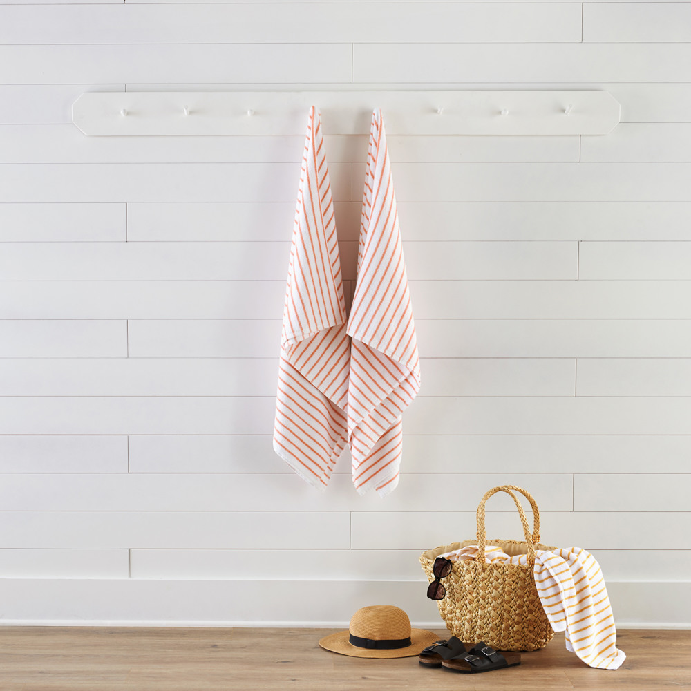 Cabana Stripe Beach Pool Towels - 100% Ring Spun Cotton, Ultra Soft, Plush and highly Absorbent, 30 x 70