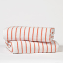 Gray 2-piece Cabana Stripe Beach Pool Towels - 100% Ring Spun Cotton, Ultra Soft, Plush and highly Absorbent, 30 x 70