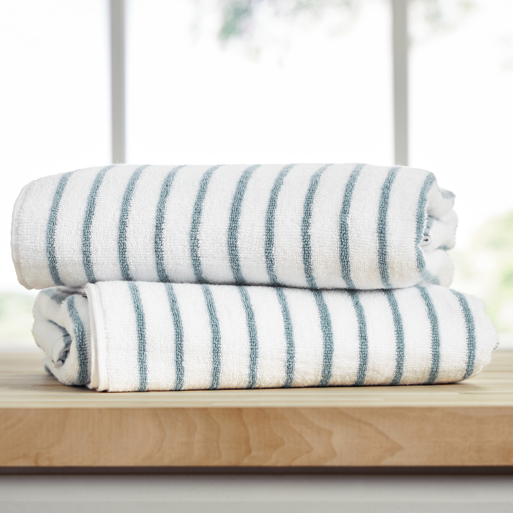 Cabana Stripe Beach Pool Towels - 100% Ring Spun Cotton, Ultra Soft, Plush and highly Absorbent, 30 x 70