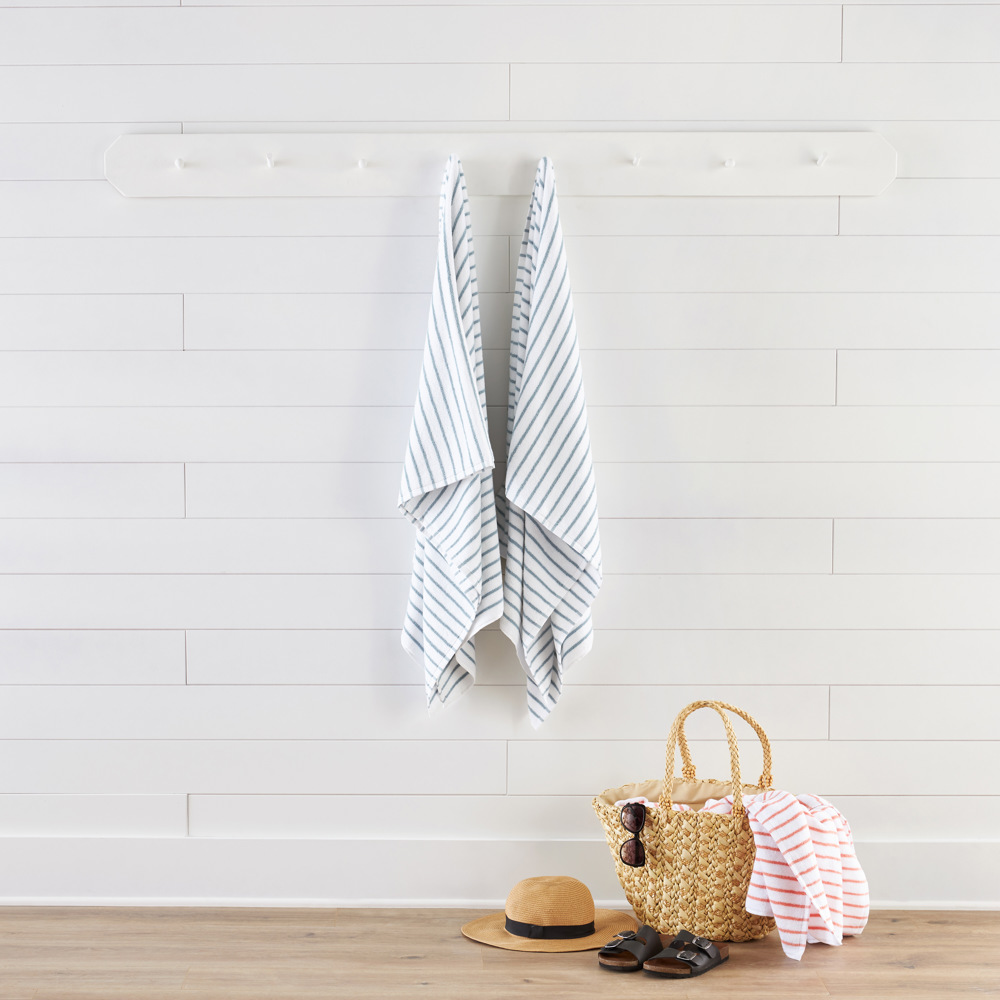 Cabana Stripe Beach Pool Towels - 100% Ring Spun Cotton, Ultra Soft, Plush and highly Absorbent, 30 x 70