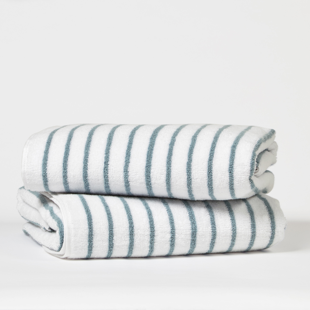 Cabana Stripe Beach Pool Towels - 100% Ring Spun Cotton, Ultra Soft, Plush and highly Absorbent, 30 x 70