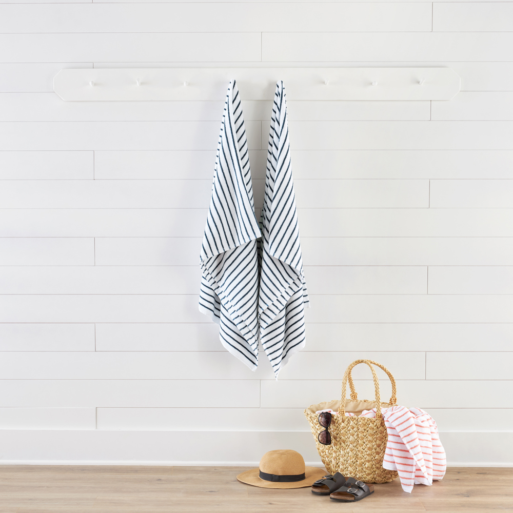 Cabana Stripe Beach Pool Towels - 100% Ring Spun Cotton, Ultra Soft, Plush and highly Absorbent, 30 x 70