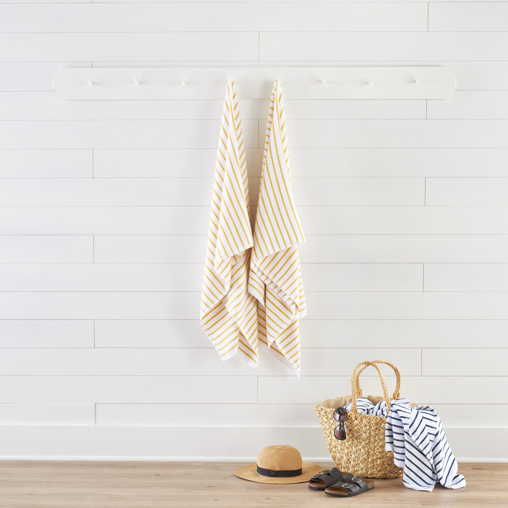 Cabana Stripe Beach Pool Towels - 100% Ring Spun Cotton, Ultra Soft, Plush and highly Absorbent, 30 x 70