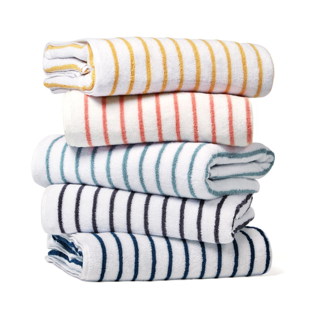 Cabana Stripe Beach Pool Towels - 100% Ring Spun Cotton, Ultra Soft, Plush and highly Absorbent, 30 x 70