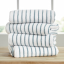 Navy 4-piece Cabana Stripe Beach Pool Towels - 100% Ring Spun Cotton, Ultra Soft, Plush and highly Absorbent, 30 x 70