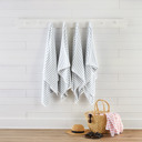 Navy 4-piece Cabana Stripe Beach Pool Towels - 100% Ring Spun Cotton, Ultra Soft, Plush and highly Absorbent, 30 x 70