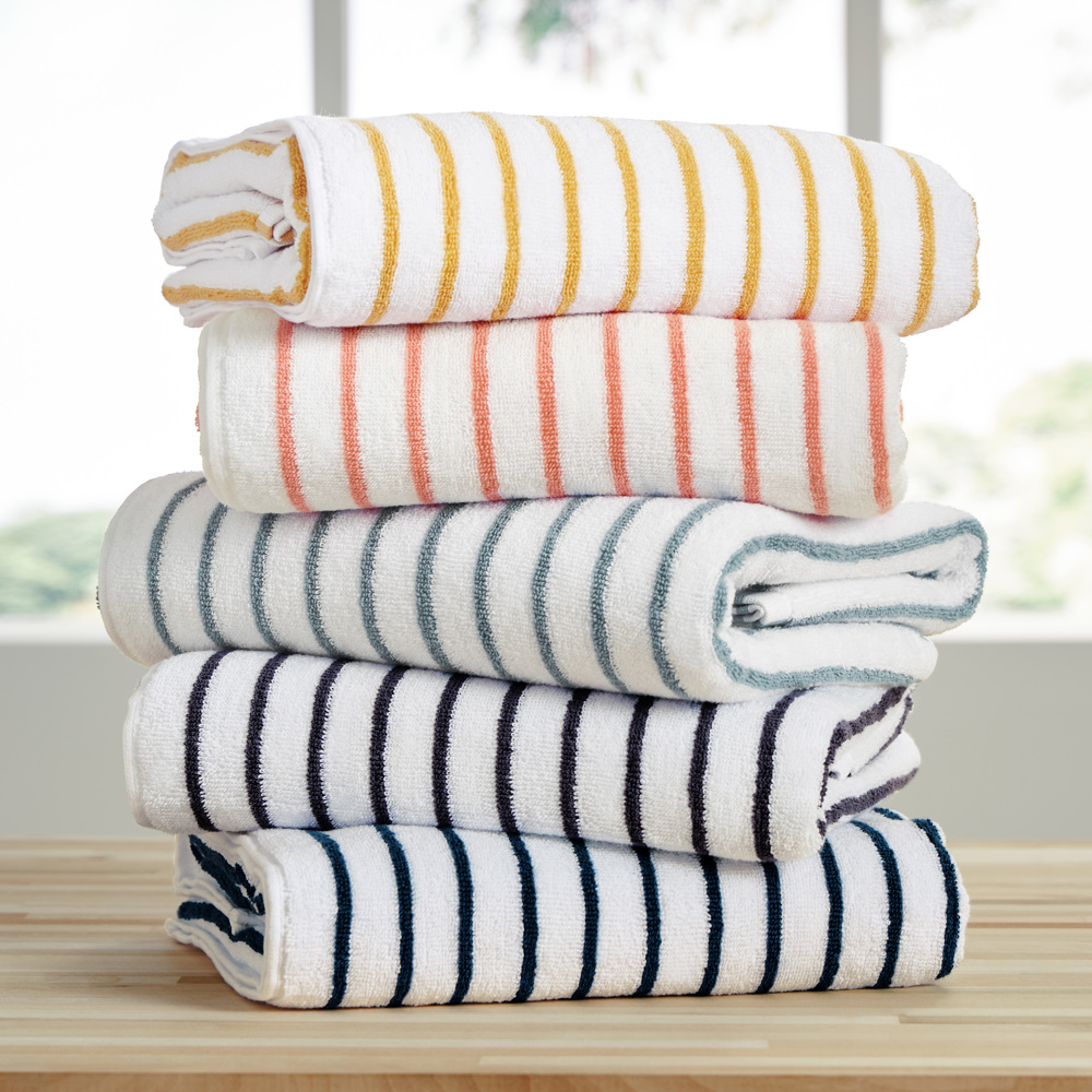 Cabana Stripe Beach Pool Towels - 100% Ring Spun Cotton, Ultra Soft, Plush and highly Absorbent, 30 x 70