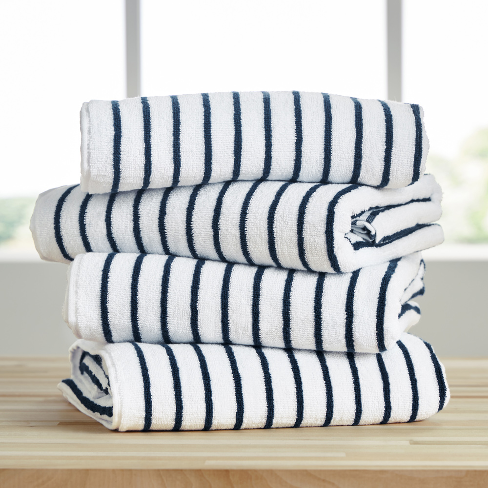 Cabana Stripe Beach Pool Towels - 100% Ring Spun Cotton, Ultra Soft, Plush and highly Absorbent, 30 x 70