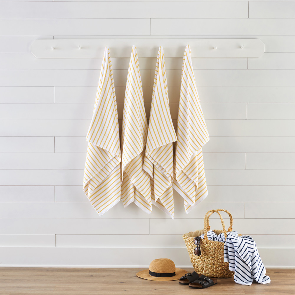 Cabana Stripe Beach Pool Towels - 100% Ring Spun Cotton, Ultra Soft, Plush and highly Absorbent, 30 x 70