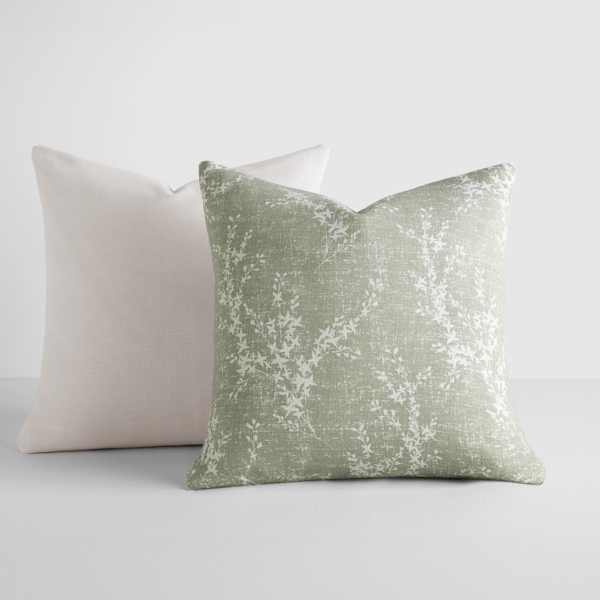 2-Pack Cotton Slub Decor Throw Pillows - Willow Green