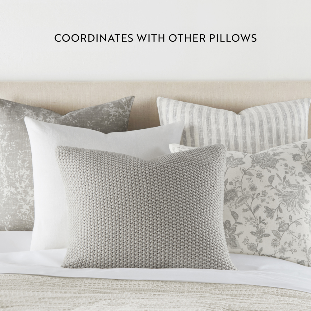 2-Pack Cotton Slub Decor Throw Pillows - Willow Light Gray