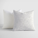  2-Pack Decor Throw Pillows Gray Yarn-Dyed Bengal Stripe and Solid